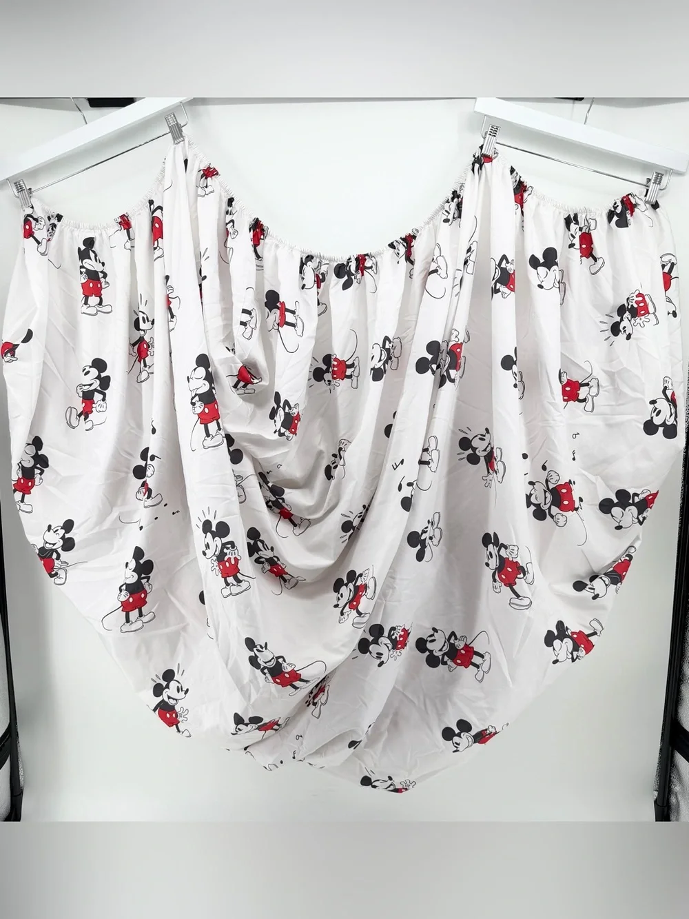 Disney Mickey Mouse Full Sheet Set Jay Franco Microfiber Bedding White Red Flaw